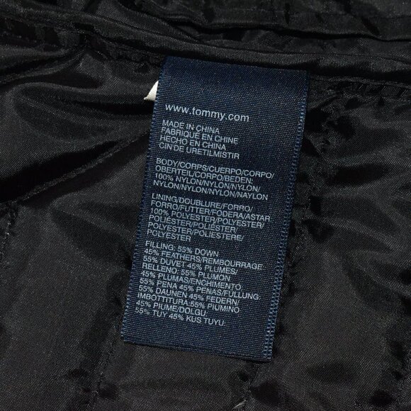 Tommy Hilfiger Down Puffer Coat Jacket Black Size M - Picture 11 of 12